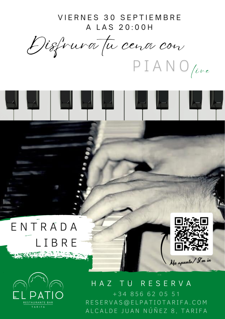 Piano live el viernes 30 de septiembre en El Patio