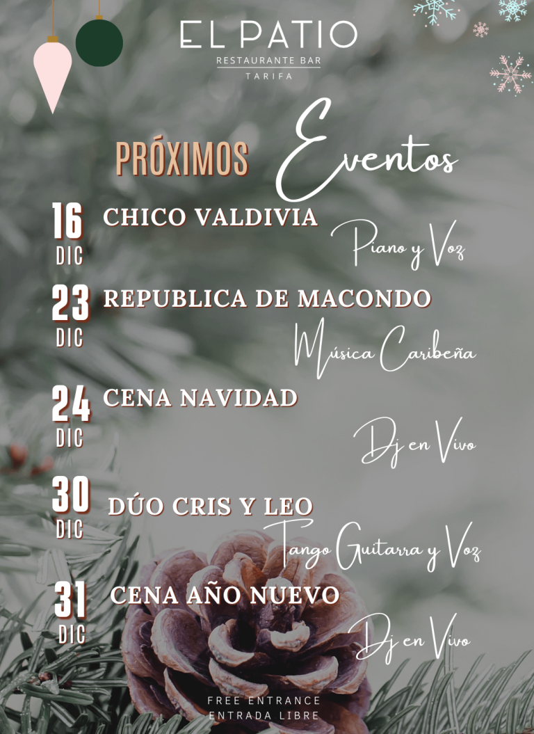 Próximos eventos Diciembre en nuestro restaurante